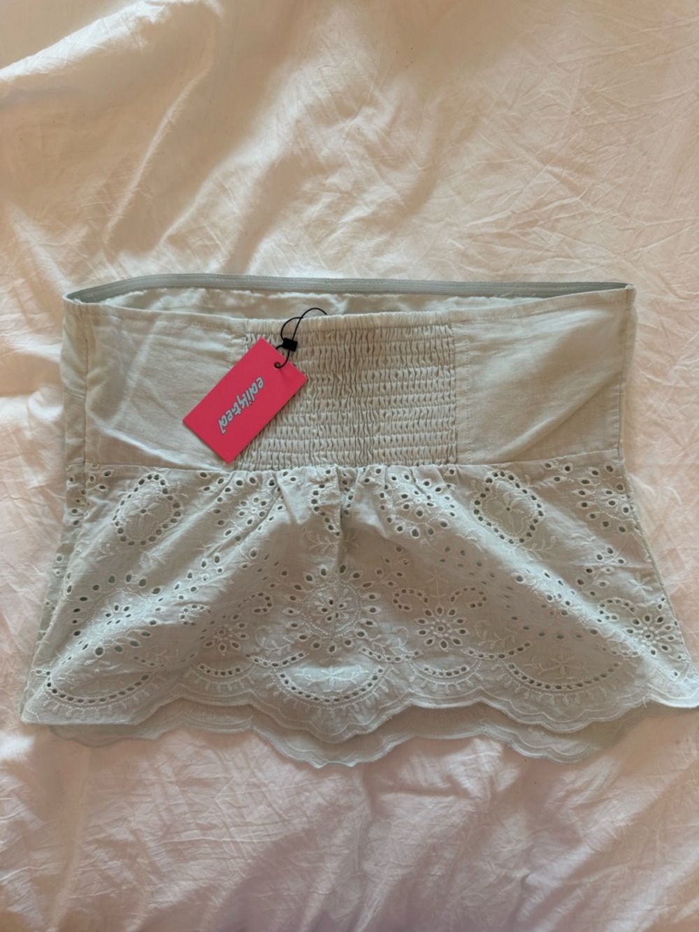 Edikted Mint Eyelet Strapless Tube Top - Picture 2 of 4